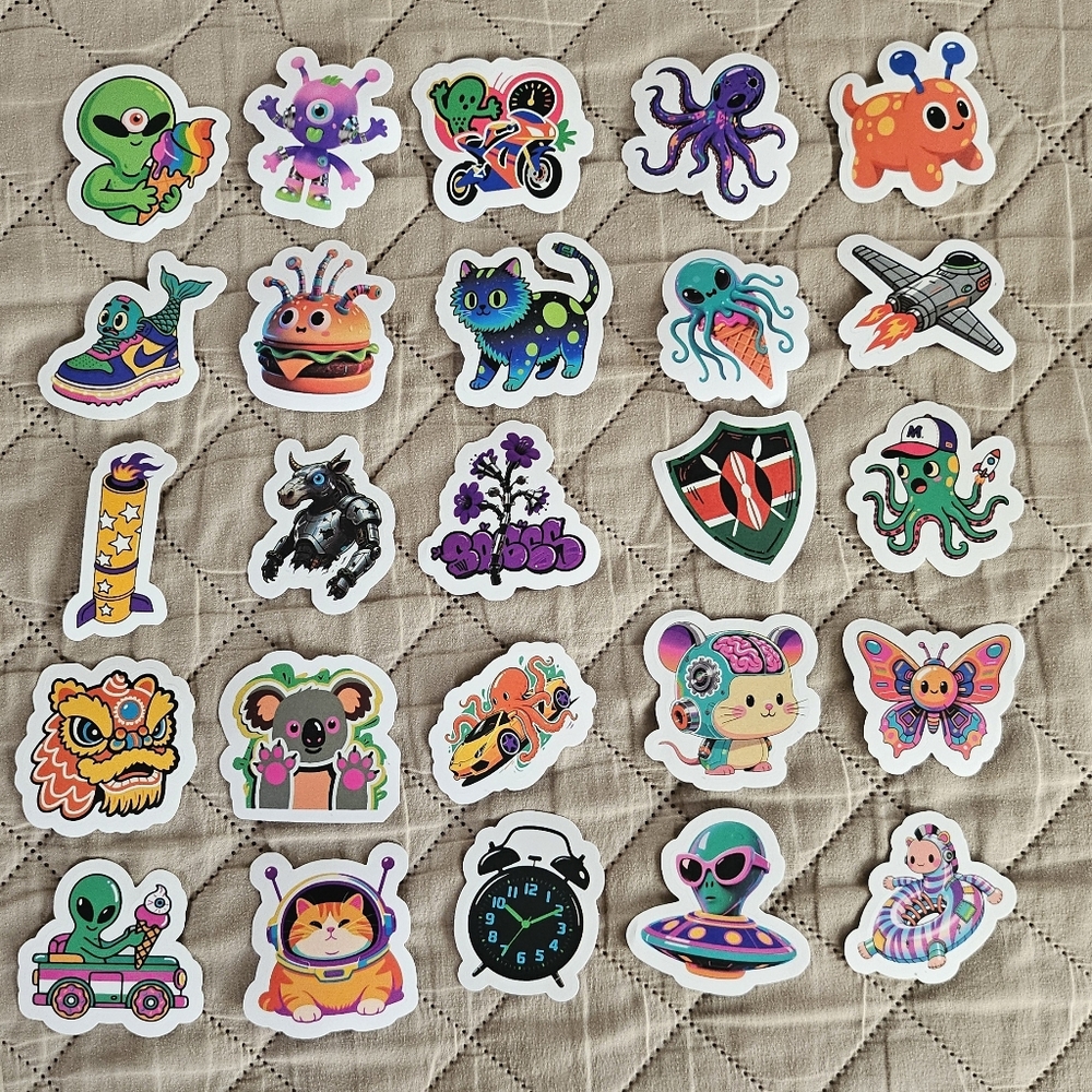 Various themed wacky stickers, 25pcs,  Journaling and stationary,  arts and craf
